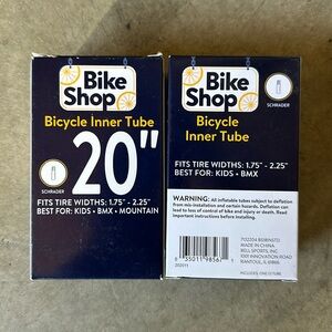 Bike Shop 18" Bicycle Inner Tube, Tire Widths 1.75-2.25" with Schrader Valve